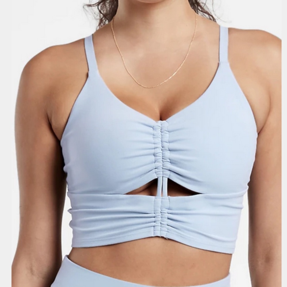 Athleta Cinch Long Line Bra Blue